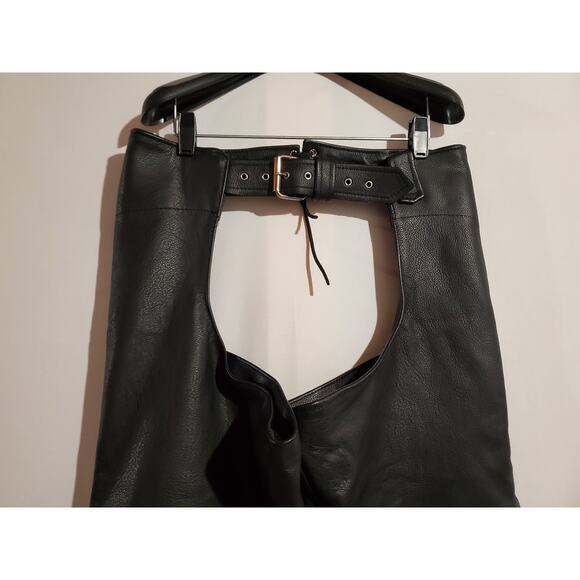 Heavy Duty Leather Company Riding Chaps Womens Size XL Ladies Black Motorcycle - Picture 3 of 9